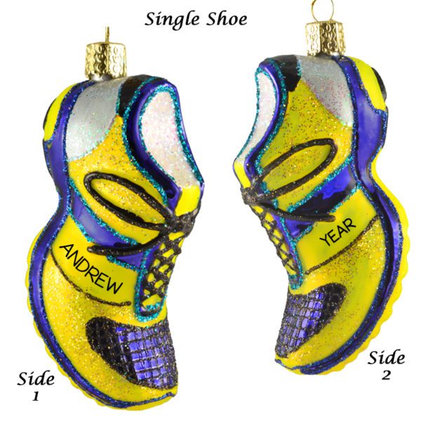 Personalized 10K Running Shoe GLASS Ornament