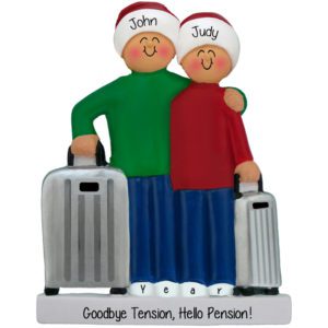 Retired Travel Couple Goodbye Tension Hello Pension Ornament