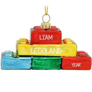 Legoland Personalized Travel Souvenir GLASS Ornament