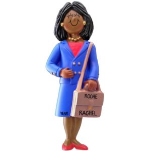 Female Dressed In Suit Carrying Briefcase Ornament AFRICAN AMERICAN