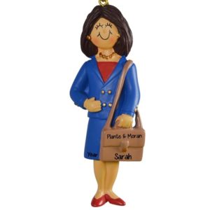 Female Dressed In Suit Carrying Briefcase Ornament BRUNETTE