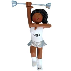 African American Girl Twirling A Baton Personalized Ornament