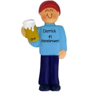 Male Holding Beer Mug Home Brewing Ornament