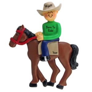 MALE Horseback Rider Personalized Ornament