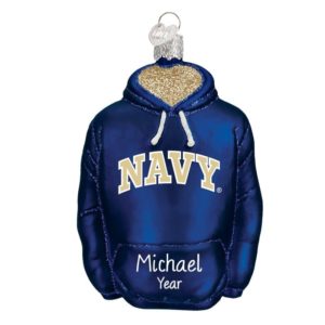Personalized NAVY Hoodie GLASS Christmas
