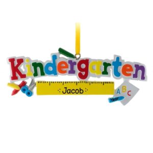 Kindergarten Colorful Letters Personalized Ornament