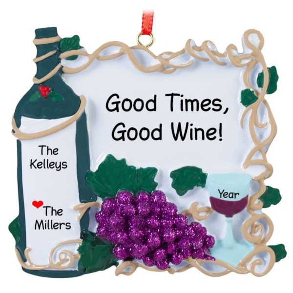 Good Friends Wine Themed Christmas Ornament