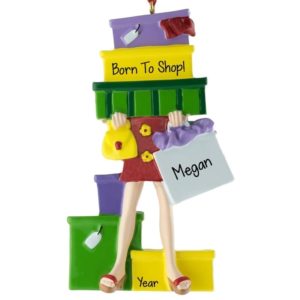 Born To Shop COLORFUL Packages Keepsake Ornament