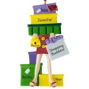 Friends Shopping COLORFUL Packages Keepsake Ornament