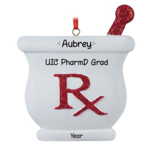 Personalized Pharmacy Student Mortar & Pestle Ornament