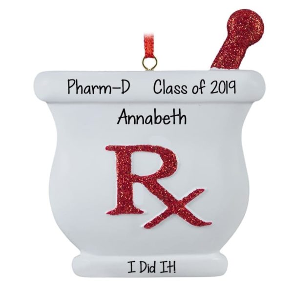 Pharmacy School Graduation Mortar & Pestle Ornament