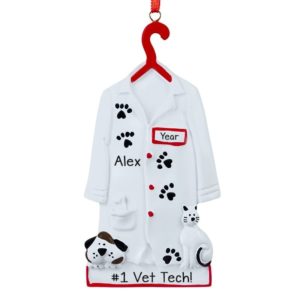 Veterinarian Tech Lab Coat & Pets Ornament