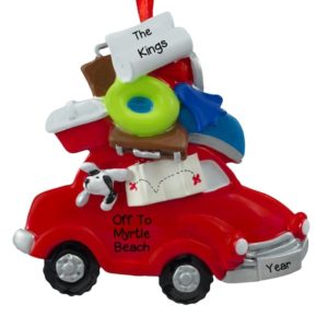 Personalized Red Car Road Trip Christmas Ornament