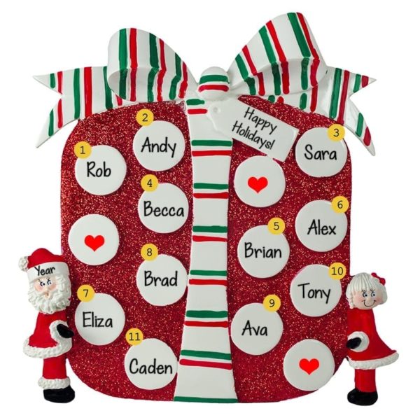 Personalized 11 Names On Big Present Tabletop Decoration