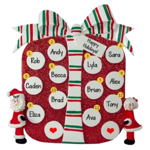 Personalized 12 Names Big Present Tabletop Decoration