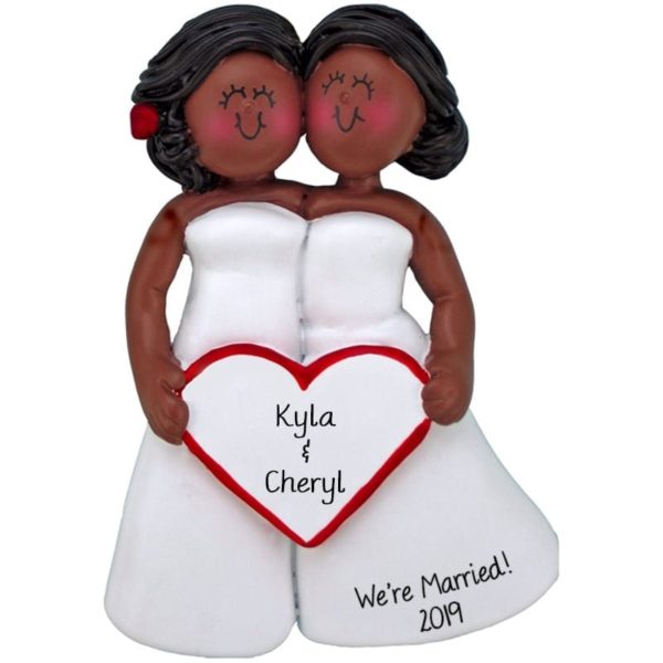 Two Females Getting Married Personalized Ornament AFRICAN AMERICAN
