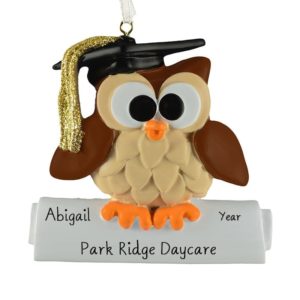 Preschool Graduation Owl Glittered Tassel Ornament