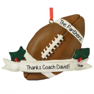 Personalized Football Coach Christmas Ornament