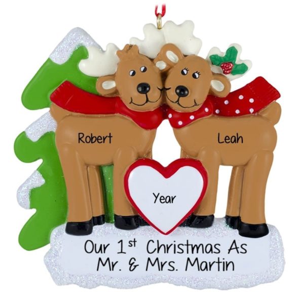 First Christmas As Mr & Mrs Deer Couple Ornament
