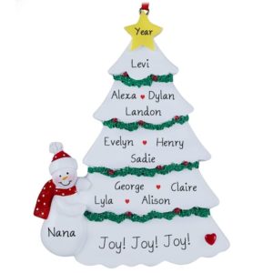 Grandma's Christmas Tree With 11 Grandkids Personalized Ornament