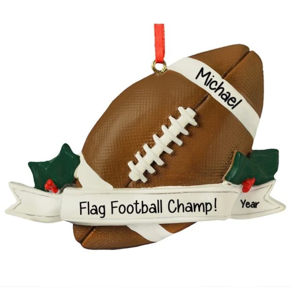 Personalized Flag Football Christmas Ornament