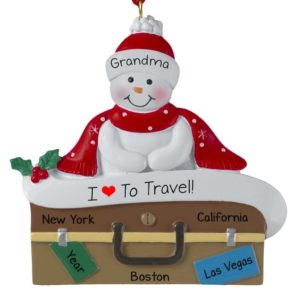 Love To Travel Suitcase Personalized Ornament