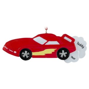 Personalized Race Car RED Ornament