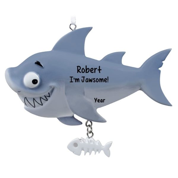 Image of Personalized Jawsome Shark Two-Piece Dangling Fish Ornament