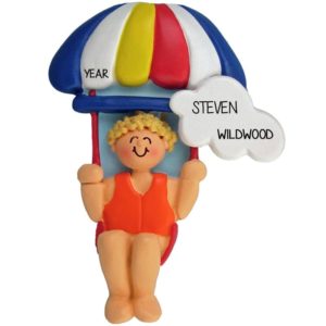Personalized MALE Attached To A Parasail Wing Ornament BLONDE