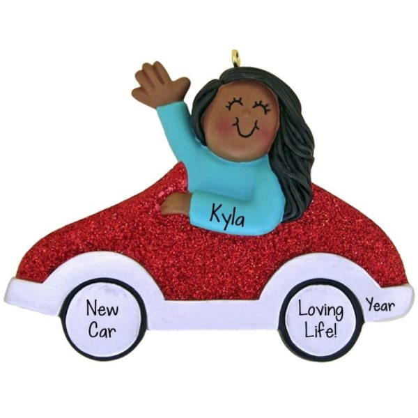 Personalized New Car For Girl Ornament AFRICAN AMERICAN