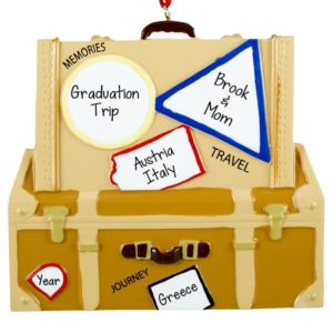 Graduation Trip Suitcase Personalized Ornament