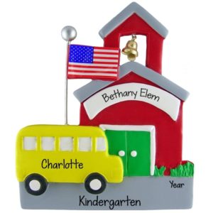 Personalized Kindergarten Student Schoolhouse Ornament