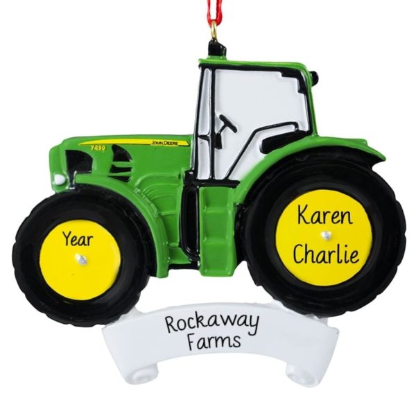 Personalized Green John Deere Tractor Ornament