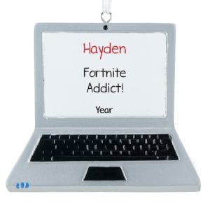 Fortnite Addict Silver Laptop Computer Personalized Ornament