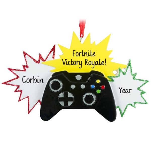 Image of Fortnite Glittered Game Controller Personalized Ornament