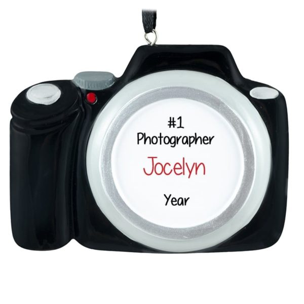 Personalized #1 Photographer Black Camera Ornament