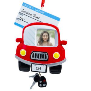 Driver's License Photo Frame Car With Dangling Keys Ornament GIRL