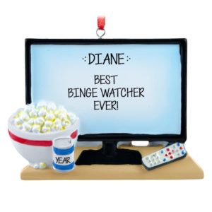 Binge Watch On TV With Remote Personalized Ornament
