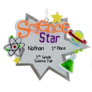 Personalized Student Science Fair Award Ornament