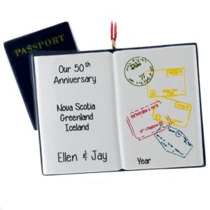 Passport For Anniversary Travel RESIN Ornament