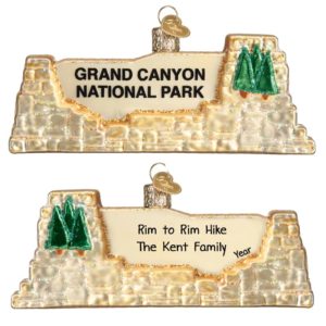 Grand Canyon National Park Personalized Glittered Glass Ornament