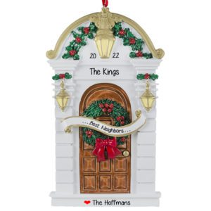 Best Neighbors BROWN & WHITE Christmas Door Ornament