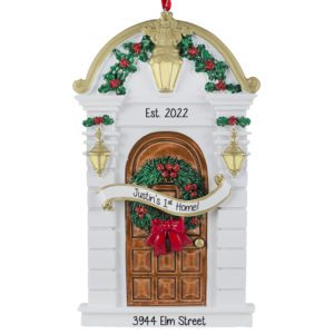 Image of Personalized 1st Home BROWN Front Door Ornament