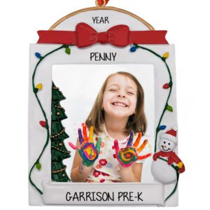 Personalized Pre-K Snowman Photo Frame Ornament