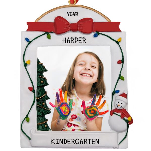Personalized Kindergarten Photo Frame Christmas Lights Ornament Table Top