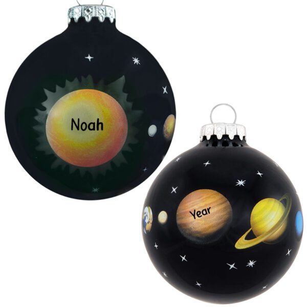 Image of Personalized Solar System Glass Ball Ornament
