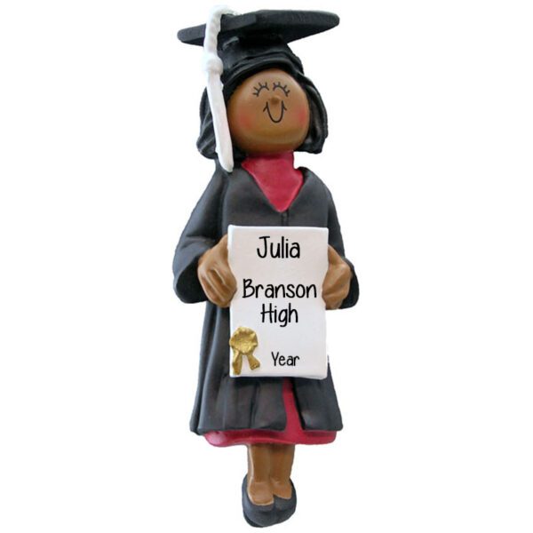 Girl High School Graduation AFRICAN AMERICAN Personalized Ornament