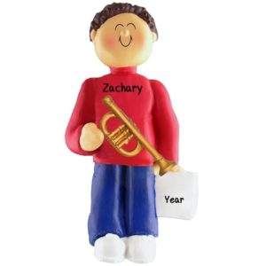 MALE Playing The TRUMPET Ornament BROWN Hair