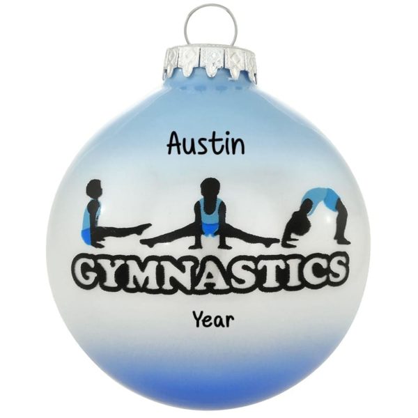 Personalized Boy Gymnastics Glass Ball Ornament