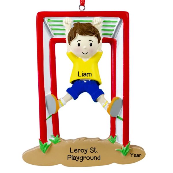 Personalized BOY On Jungle Gym Ornament